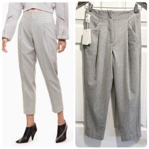 NWT Aritzia Wilfred Chambery Pant Grey Wool Cashmere Blend Pleated Trouser Sz 00